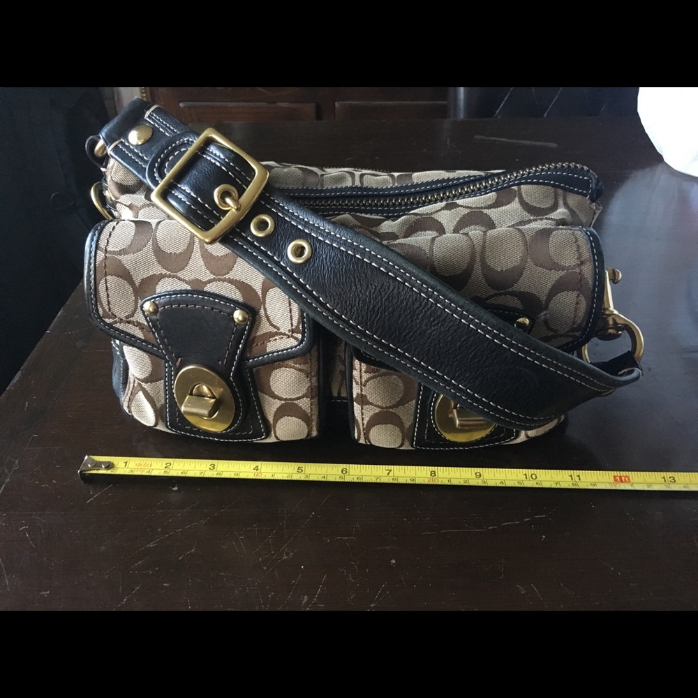 Coach Monogram Black And Brown Gem